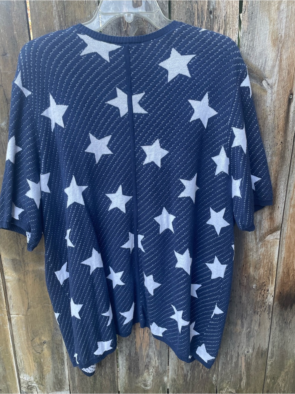 Lane Bryant Navy Blue and White Star Cardigan Sz. 14/16 - Picture 9 of 13